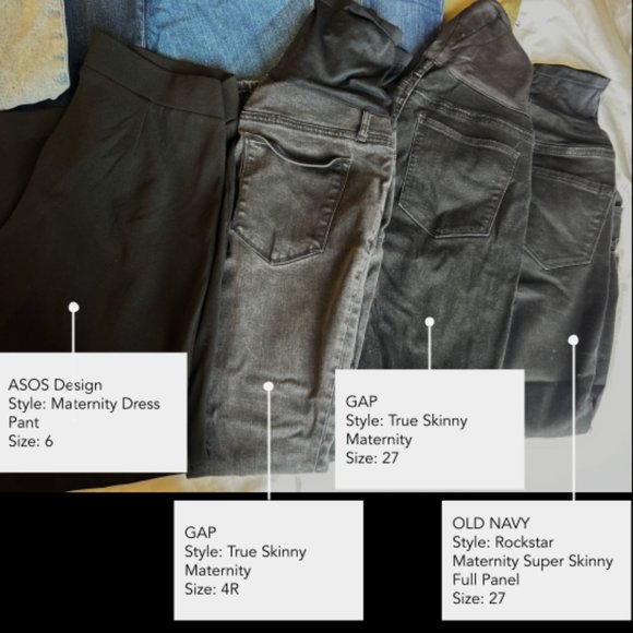 (10) Pairs of Maternity Jeans/Pants GAP, LOU & GREY, Old Navy, ASOS, DL Premium - Picture 3 of 8